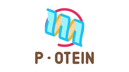 Sticker - need for protein Icon Animation. color need for protein animated icon on white background