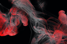 Red Black White Abstract  Wavy Smoke Background Design