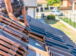 © edojob - production of roofs from ceramic fired tiles on a family house