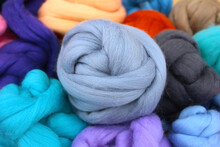 Merino Yarn. Background From Multi-colored Alpaca Wool.