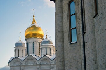 Architecture of Moscow Kremlin. Popular landmark.