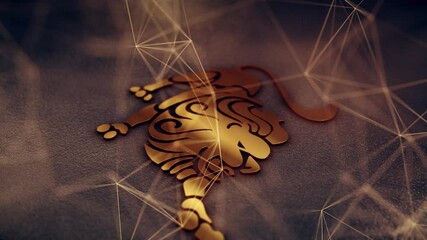 Wall Mural - Leo Zodiac Sign. High quality 4k footage