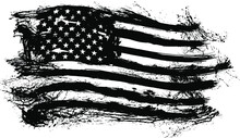 USA Flag - Distressed American Flag With Splash Elements, Eps 10, Patriot Flag, Military Flag, American Flag