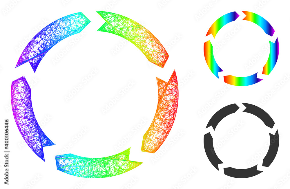 Spectral vibrant network circulation, and solid spectral gradient ...