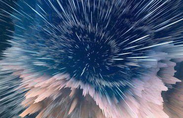Poster - Creative Abstract cool color background of the universe explosion