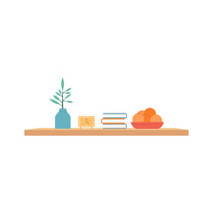 Wall Mural - Isolated shelf wall hosehold items icon- Vector