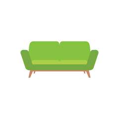 Wall Mural - Isolated sofa green household items icon- Vector