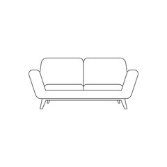 Wall Mural - Isolated sofa household draw items icon- Vector