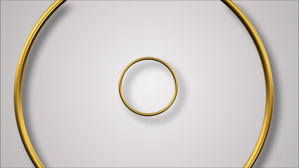 Wall Mural - abstract 3d shape luxury golden circle ring shape in white background