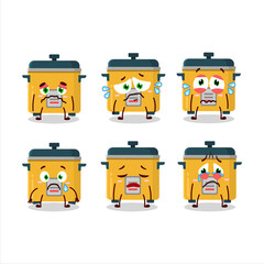 Sticker - Rice cooker cartoon character with sad expression