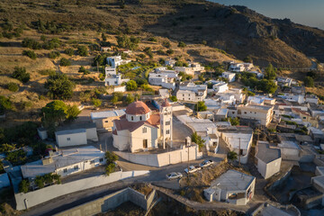 Canvas Print - Saktouria traditional Crete village on sunset time, Rethymno area, greece