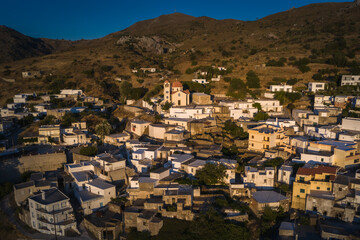 Poster - Saktouria traditional Crete village on sunset time, Rethymno area, greece