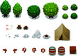 Camping objects illustration