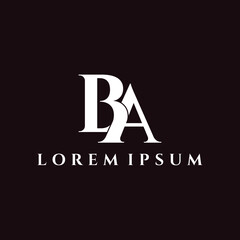 Letter BA luxury logo design vector