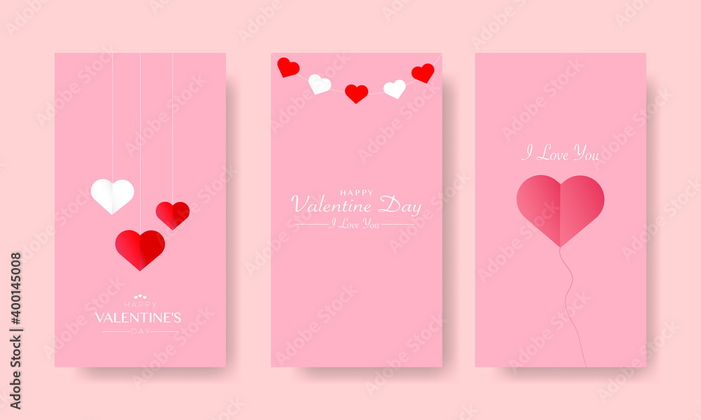 Valentines Day Sosial Media Post Collection - obrazy, fototapety, plakaty 