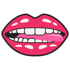 Sticker - Teeth Biting Tongue 