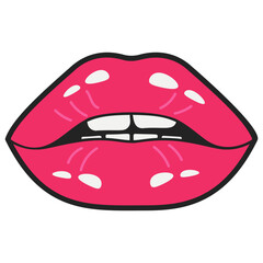 Sticker - Lips Sticker Vector 