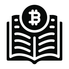 Poster - 
Bitcoin ledger icon of solid design 
