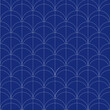© NADIIA - Collection of Japanese sashiko. Decorative seamless wallpaper harmoniously combines two styles of retro and modern in blue. Vector illustration