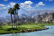 golf courseat sunset  in palm springs, california