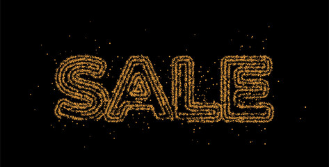 Wall Mural - sale text particle modern trendy design template . vector design