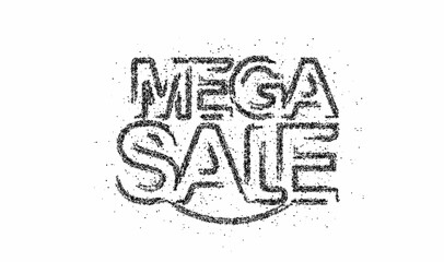 Wall Mural - mega sale text particle modern trendy design template . vector design