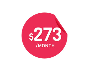 $273 Dollar Month. 273 USD Monthly sticker