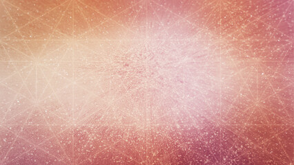 Wall Mural - Coral, orange and pink sacred geometry hexagon & glitter background - abstract texture.