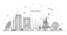 Florida. Linear Banner Of Orlando City