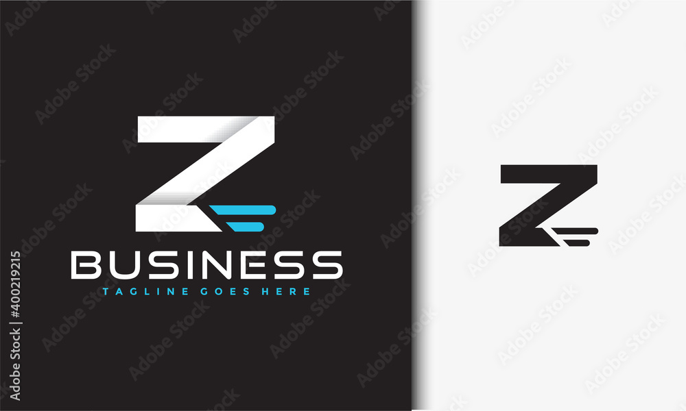 initials Z fast logo - obrazy, fototapety, plakaty 