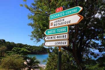 Canvas Print - Guadeloupe directions sign