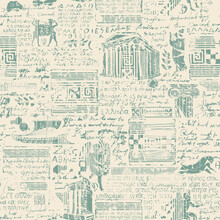 Seamless Pattern On The Theme Of Ancient Greece
