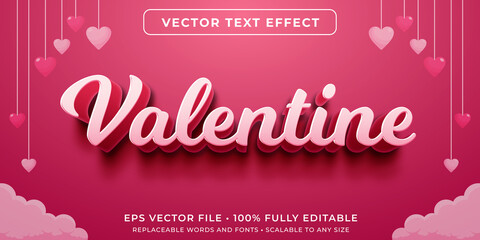 Wall Mural - editable text effect in happy valentines day style
