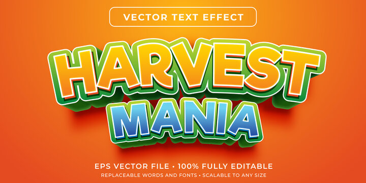 Editable text effect in harvesting game style