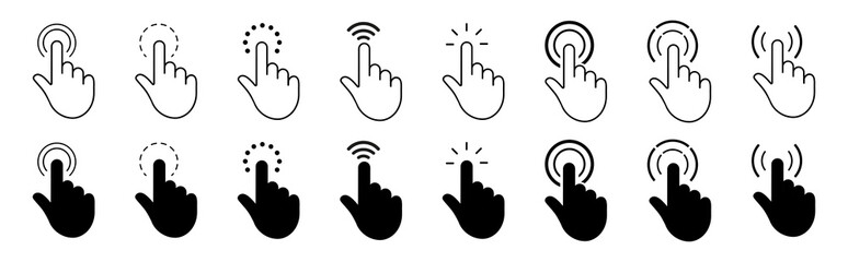  Hand cursor pointer  icon. Stock vector illustration on white background.