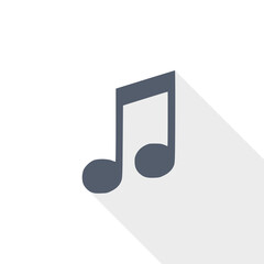 Aufkleber - Music vector icon, flat design illustration in eps 10