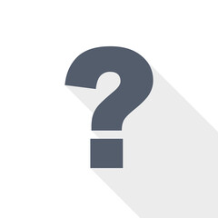 Leinwandbilder - Question mark vector icon, flat design illustration in eps 10