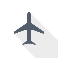 Poster - Plane, flight, airplane vector icon, flat design illustration in eps 10