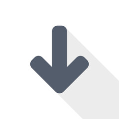 Fototapete - Down arrow, download vector icon, flat design illustration in eps 10