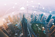© fazon - Shanghai Smart City Wireless Network and Cloud Comouting Concept.