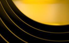 Abstract Yellow Black Tunnel Interior. 3d