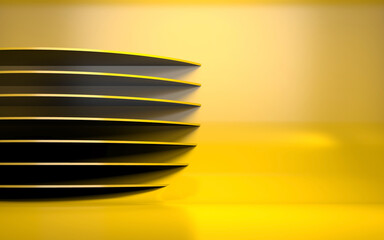 Wall Mural - abstract 3d background with discs installation