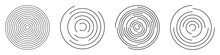 Set Of Abstract Linear Circles. Decorative Vector Elements.