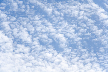 Blue sky background with abstract white clouds