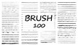 Big set of hand drawn line borders, scribble strokes and design elements isolated on white. Set of art brushes for pen. Hand drawn grunge brush strokes. Vector illustration
