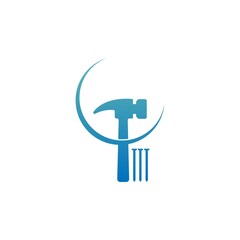 Wall Mural - Hammer icon logo design template illustration