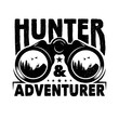 Vintage binocular Hunting and Adventure Emblem Badge