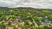 RAPID CITY, SD -JULY 2019: Arial View Of Rapid City On A Cloudy Summer Day, South Dakota