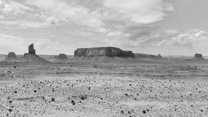 Canvas Print - Aerial panoramic view of amazing Monument Valley in summser season, drone viewpoint