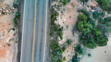 Poster - Mountain road through the canyon, aerial view